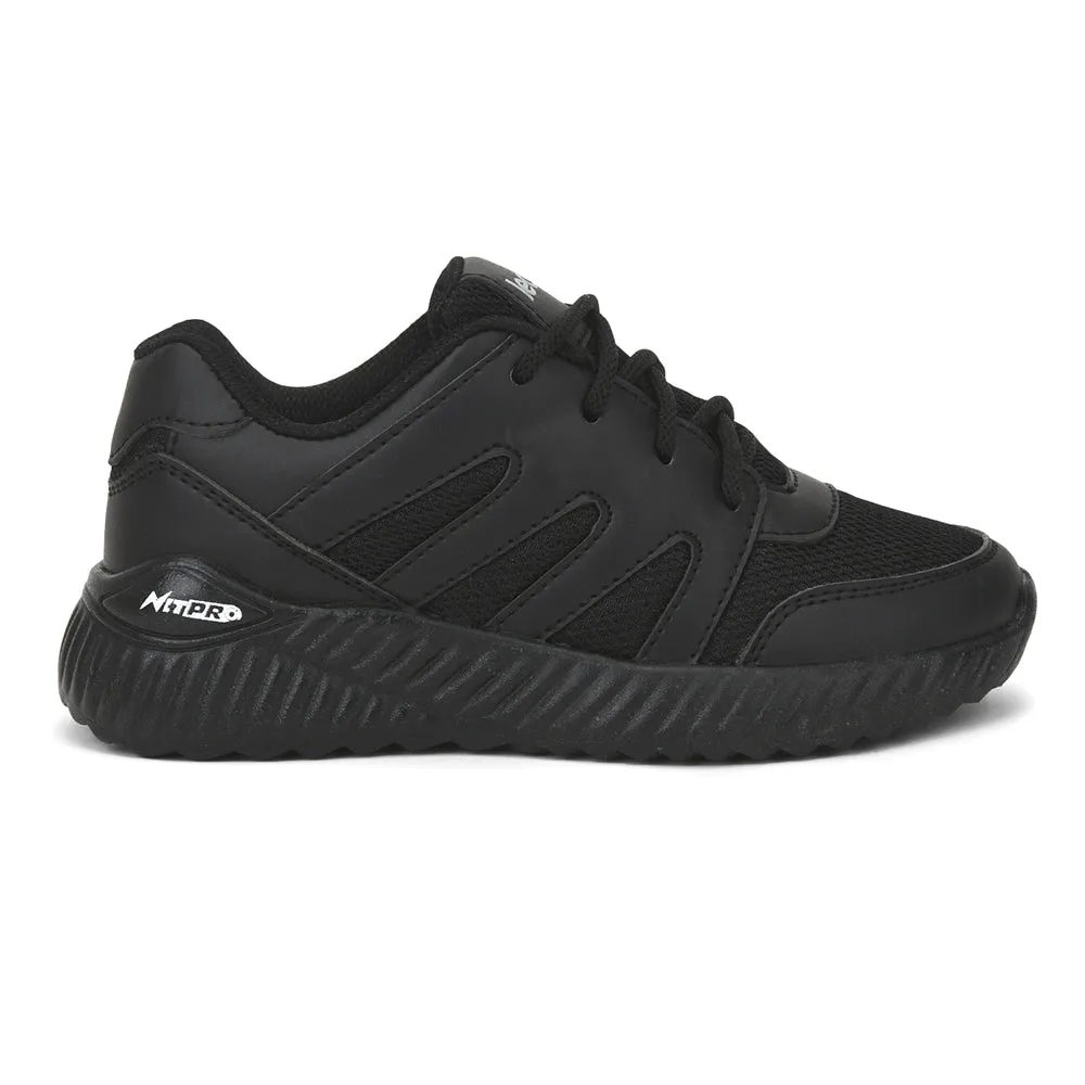 Leap7x By Liberty Kids NITSCHO-1L Black School Lacing Shoes