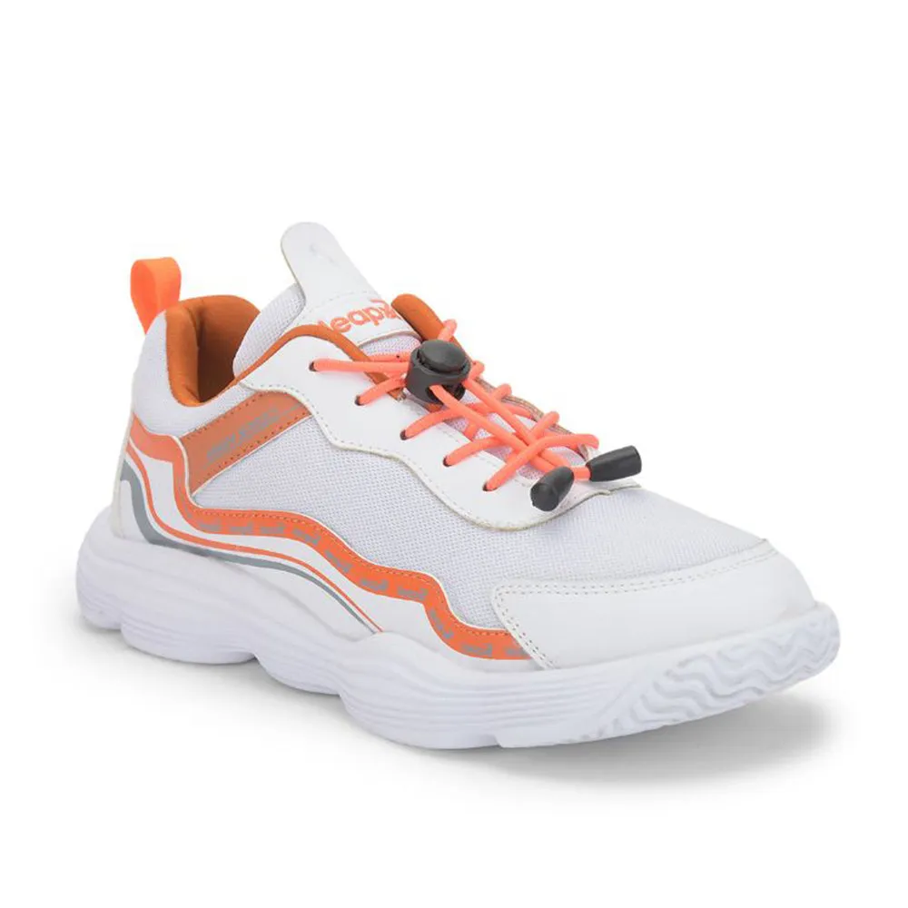 Leap7x Casual White Lacing Shoe For Kids WALT-505E By Liberty