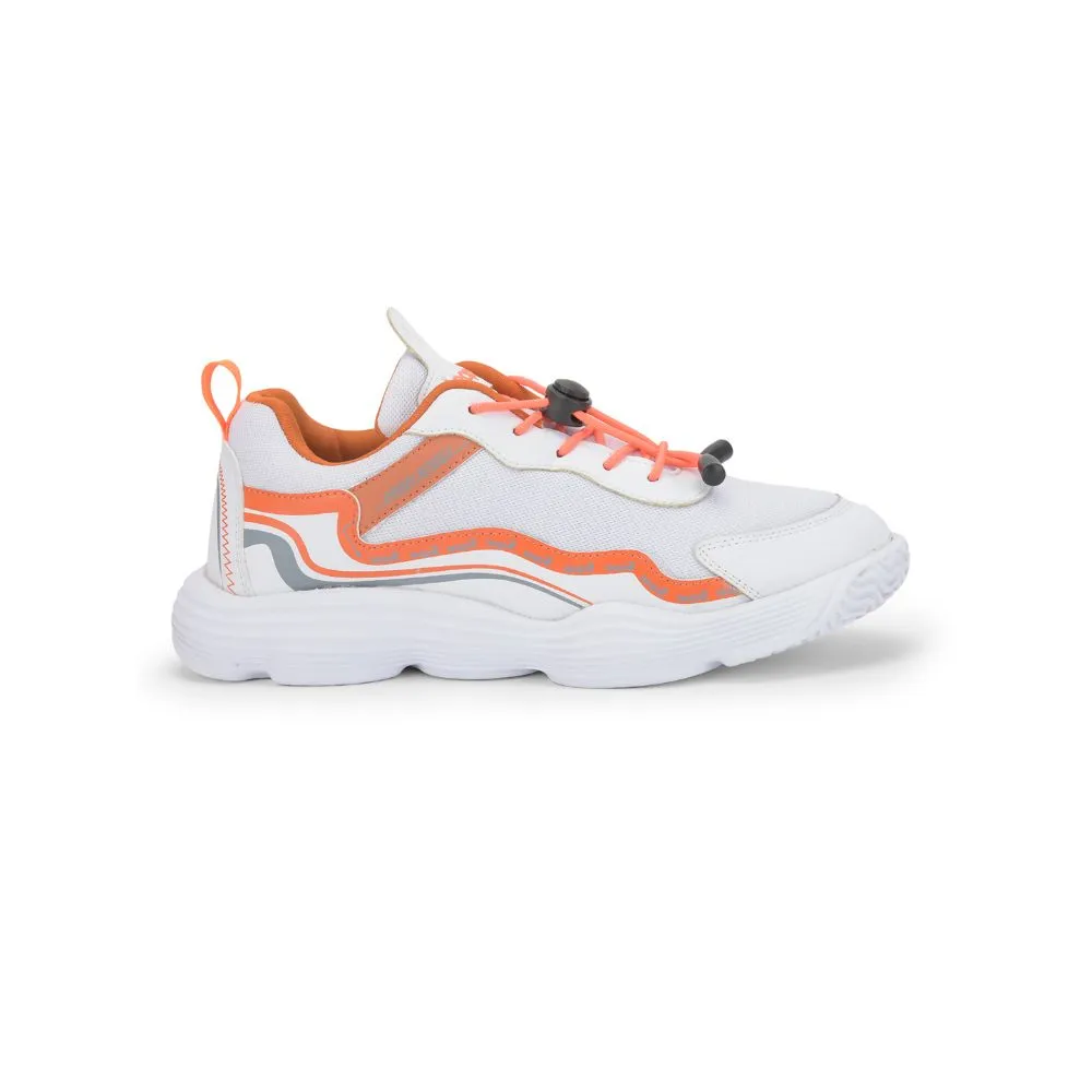 Leap7x Casual White Lacing Shoe For Kids WALT-505E By Liberty