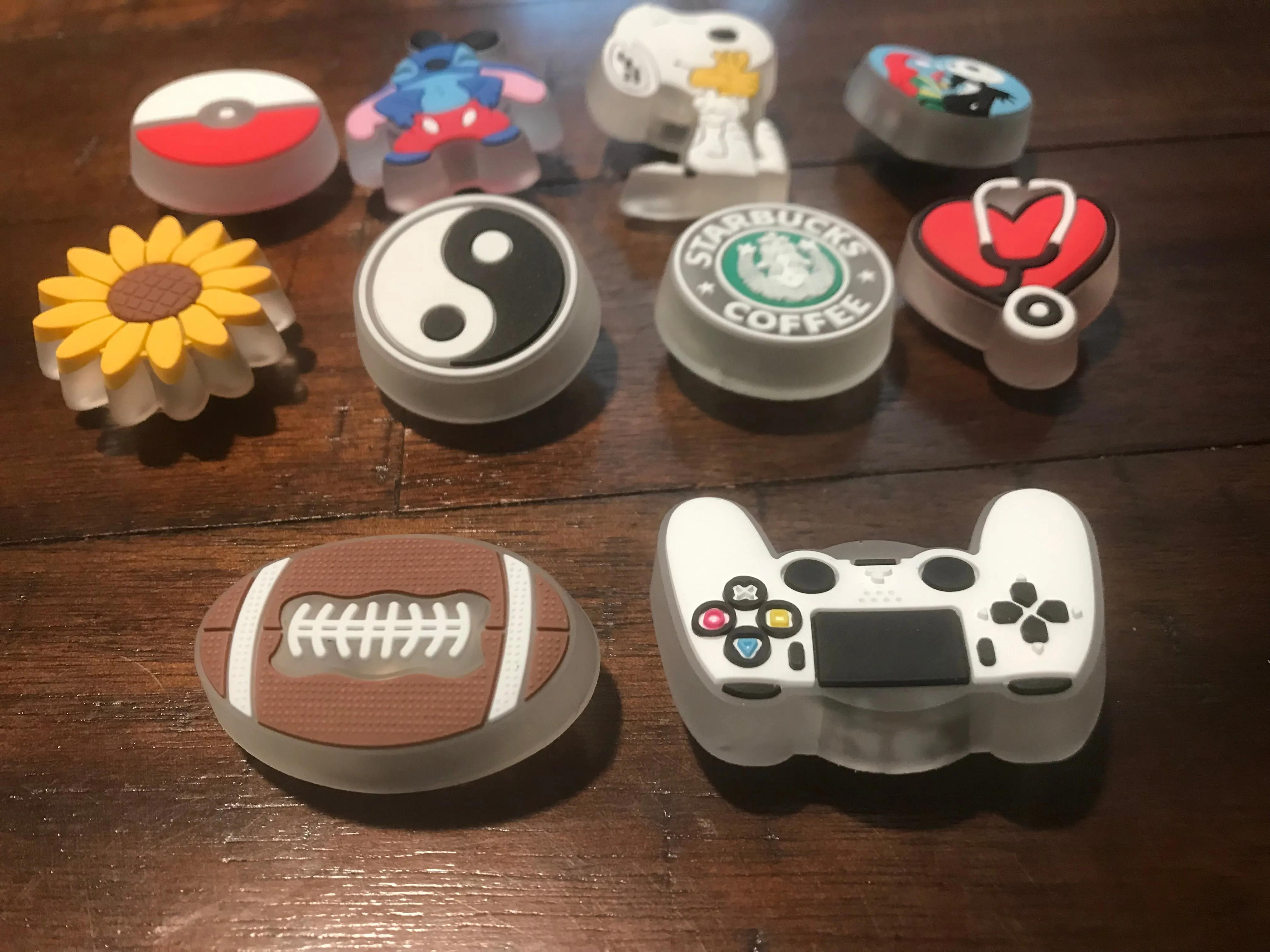 LED shoe charms-lights up, heart, bear, cat, dog, smile, mushroom, shark, unicorn, santa