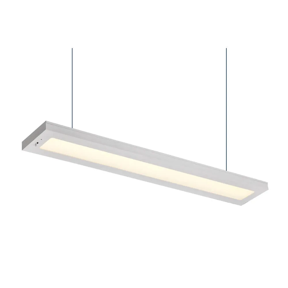 Linkable linear LED pendant up and down light 2ft 4ft 8ft combination with different shape 120-277V 0-10V dimming ETL and DLC listed emergency and sensor control ready