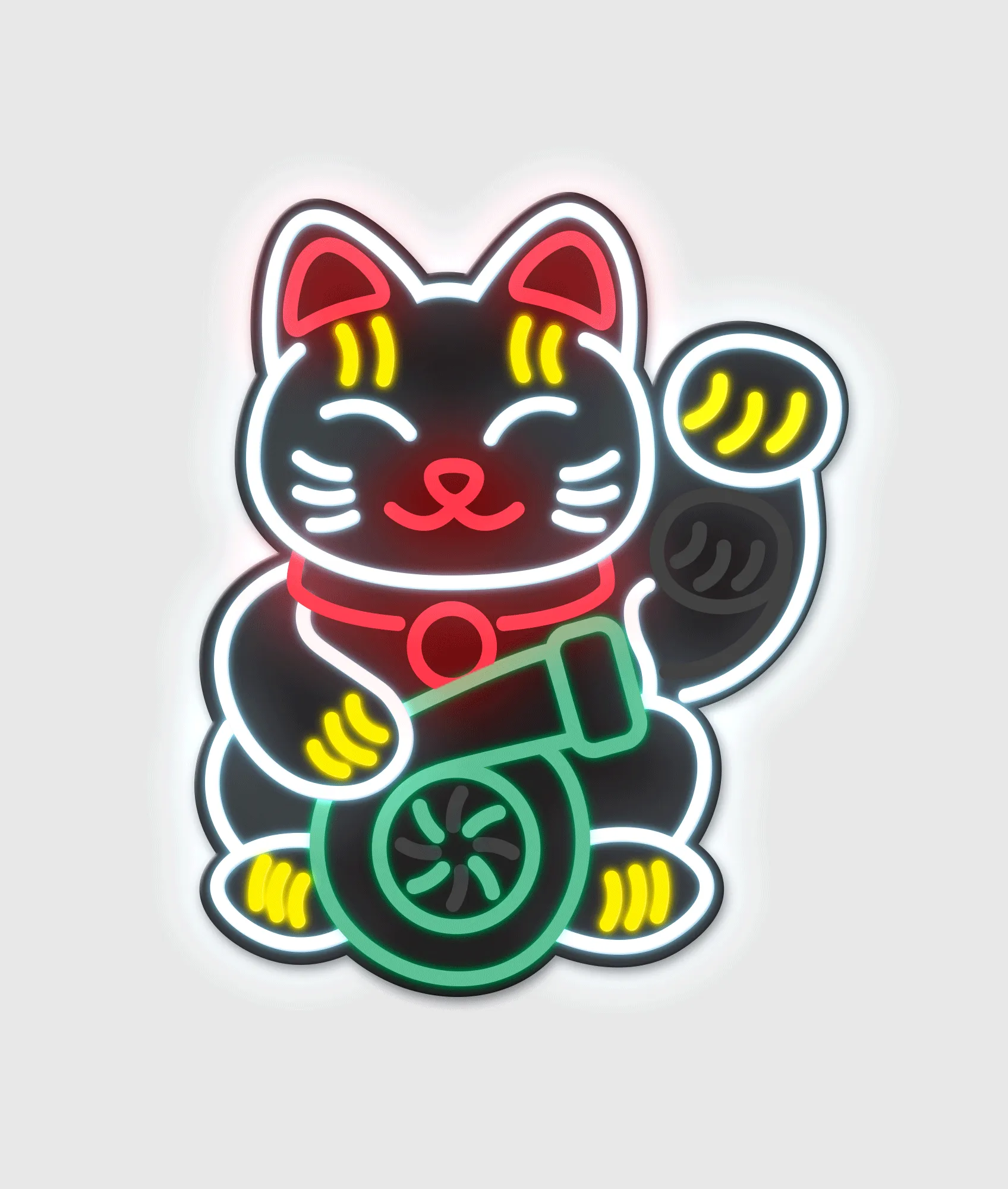 Lucky Cat USB Electric Sticker