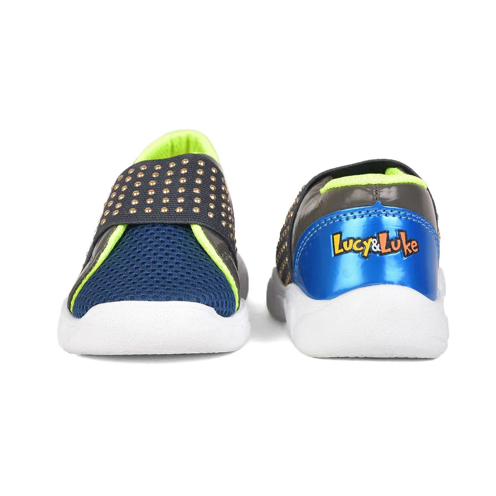 Lucy & Luke Casual Blue Non Lacing Shoes For Kids FLYNN-25 By Liberty
