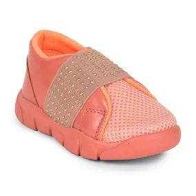 Lucy & Luke Casual Peach Non Lacing Shoes For Kids FLYNN-25 By Liberty