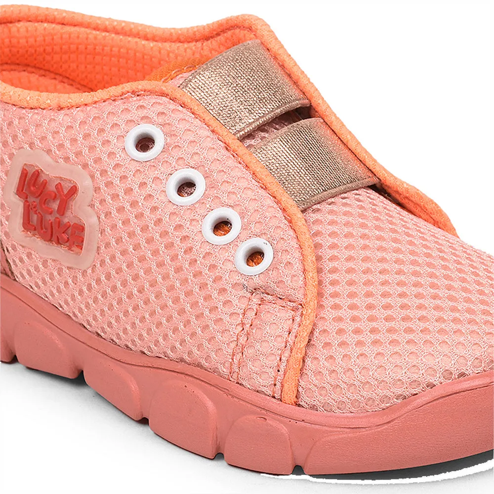 Lucy & Luke Casual Peach Non Lacing Shoes For Kids FLYNN-26 By Liberty