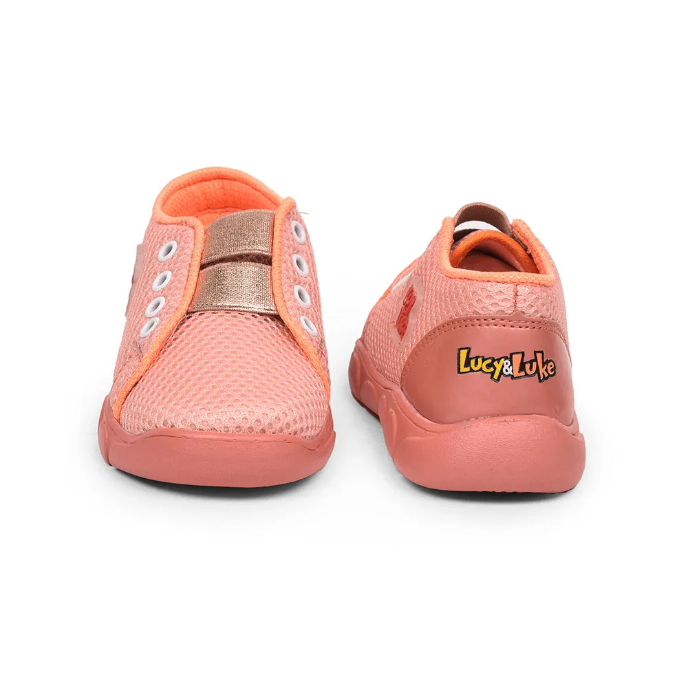 Lucy & Luke Casual Peach Non Lacing Shoes For Kids FLYNN-26 By Liberty