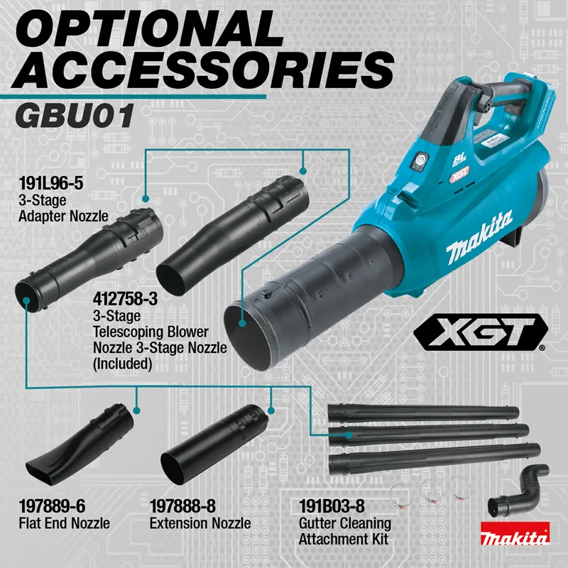 Makita GBU01M1 40V MAX XGT Brushless Cordless Variable Speed Blower Kit
