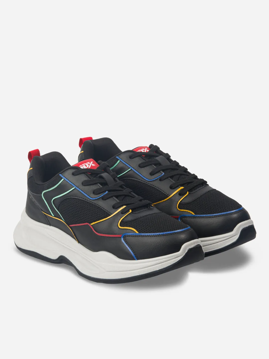 Men's Black Spectrum Lace Up Sneakers (IX1066)