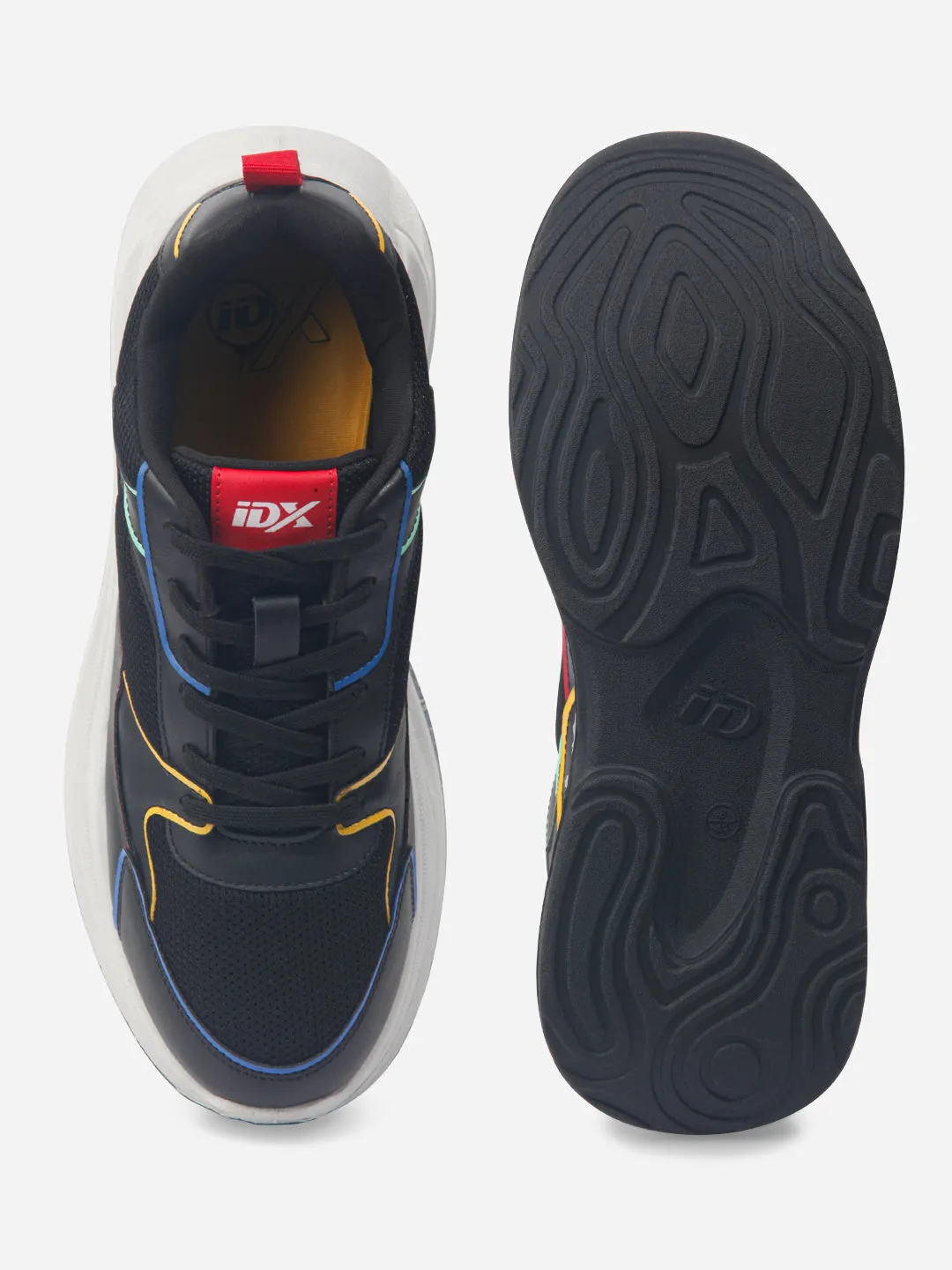 Men's Black Spectrum Lace Up Sneakers (IX1066)