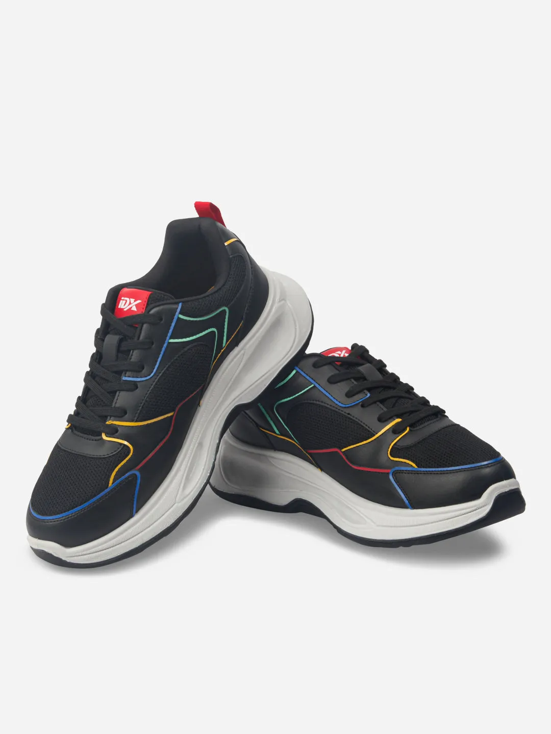 Men's Black Spectrum Lace Up Sneakers (IX1066)