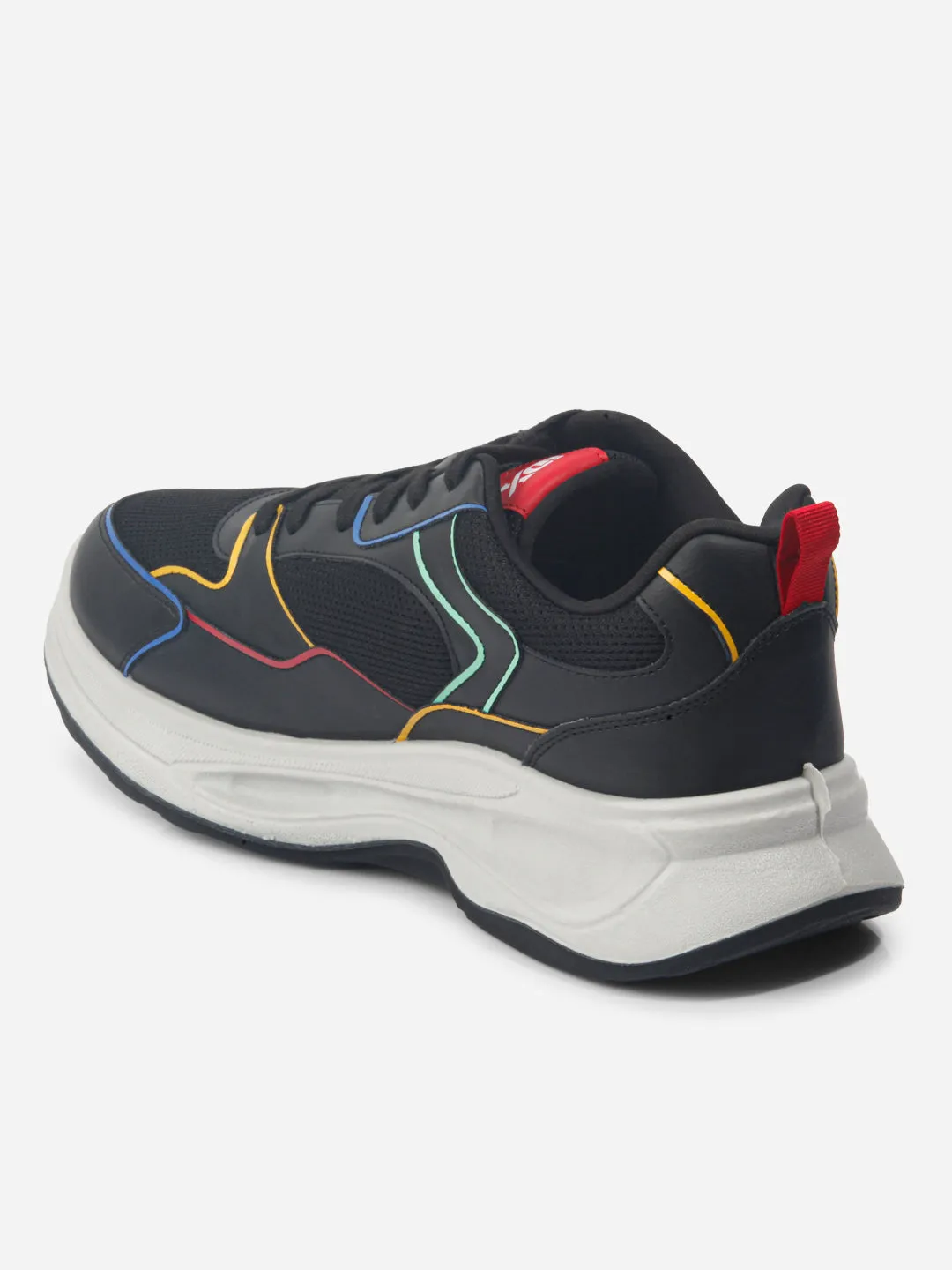 Men's Black Spectrum Lace Up Sneakers (IX1066)