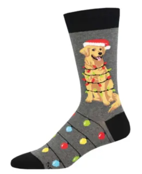 Men's Dog Gone Lights Crew Sock -Black