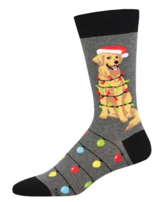 Men's Dog Gone Lights Crew Sock -Black