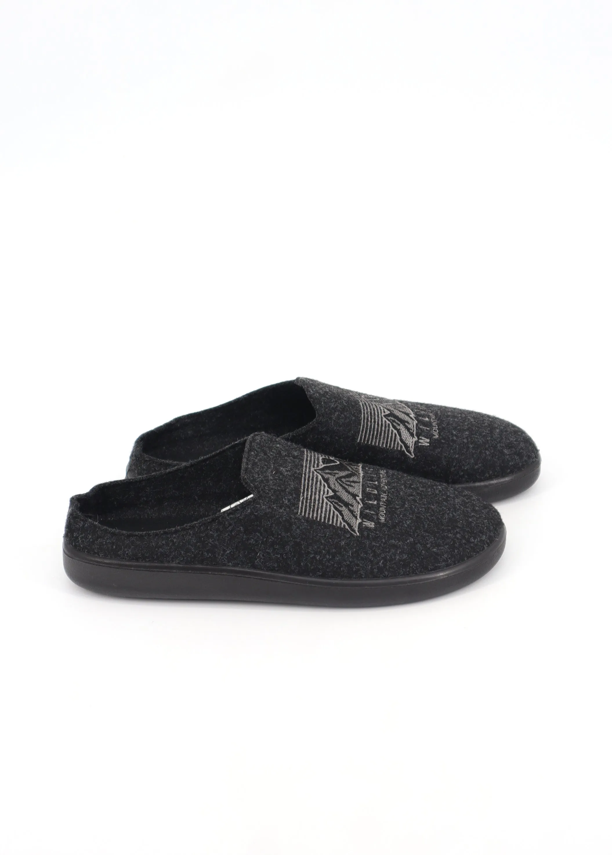 Men's Graphic Embroidered Slippers,Dark Grey
