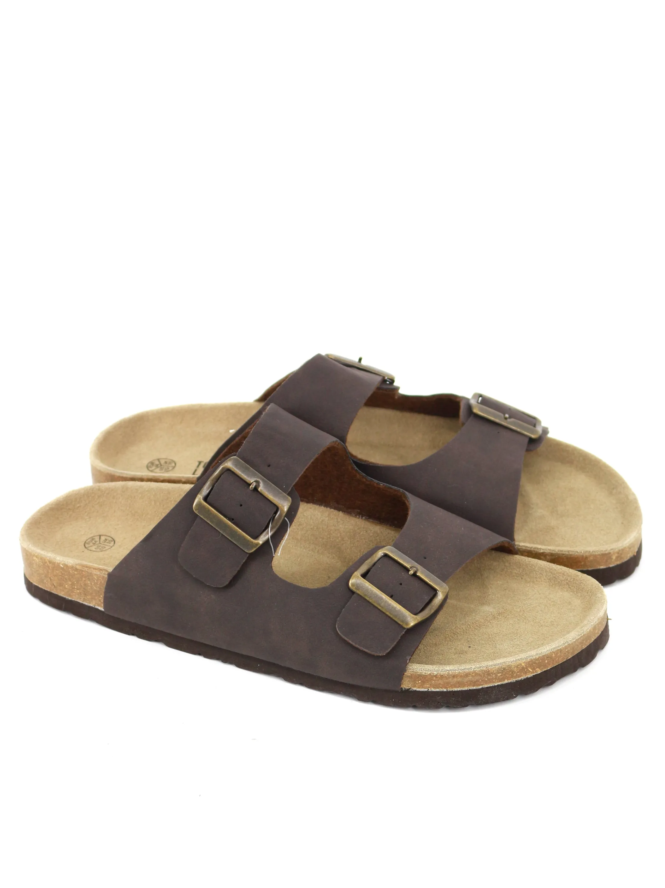 Men's Suede Slide,Dark Brown