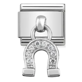 NOMINATION Link Pendand Silver and CZ Horse Shoe