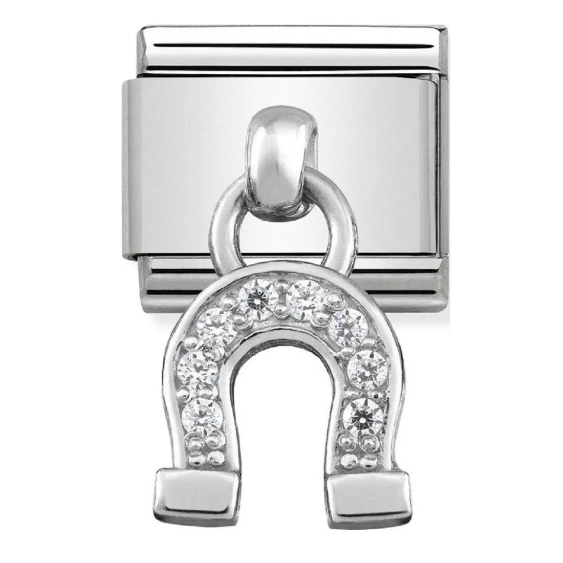 NOMINATION Link Pendand Silver and CZ Horse Shoe