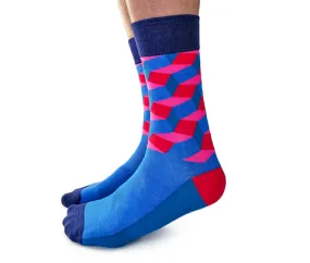 "Neon City" Cotton Crew Socks by Uptown Sox - Large