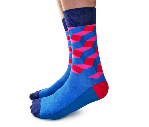 "Neon City" Cotton Crew Socks by Uptown Sox - Large