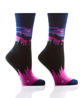 "Northern Lights" Cotton Dress Crew Socks by YO Sox - Medium