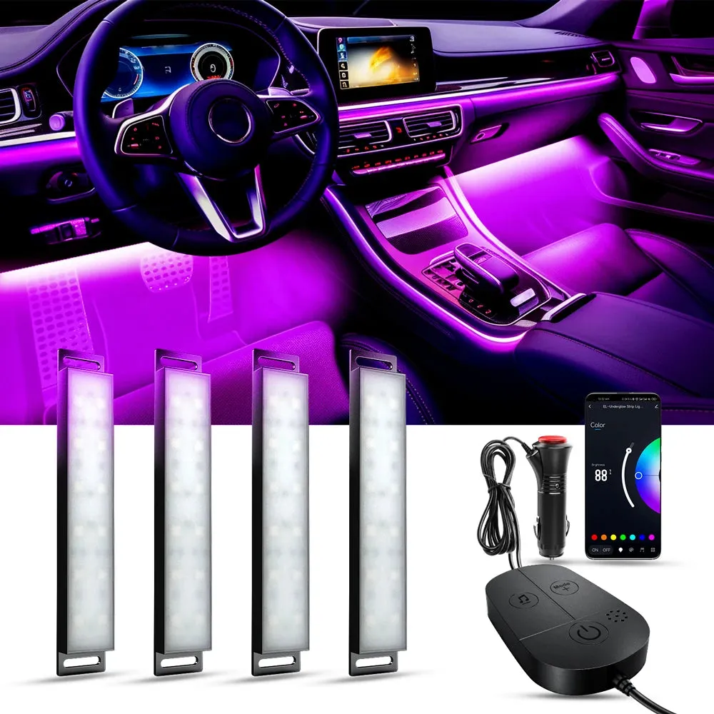 RGB Bluetooth Car LED Neon Interior Light – 12V Ambient Music Decoration with Remote Control
