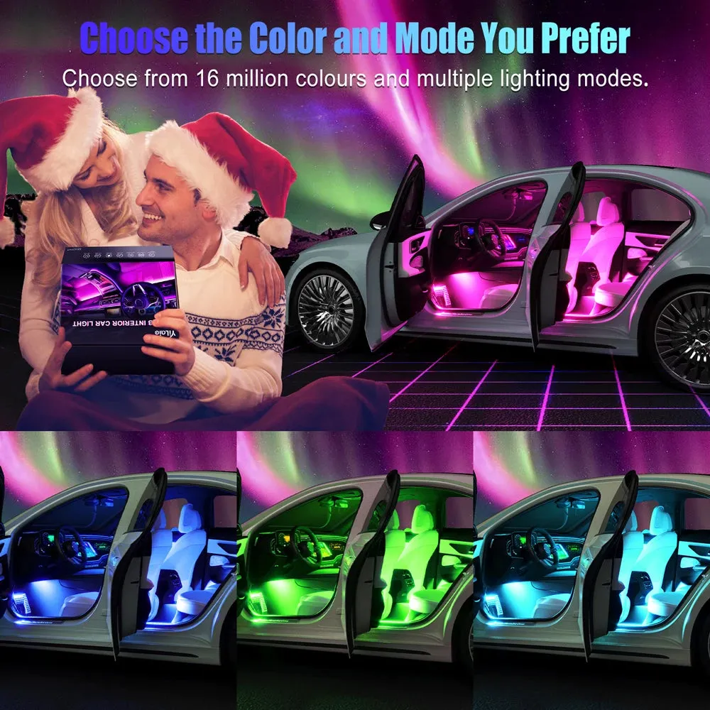 RGB Bluetooth Car LED Neon Interior Light – 12V Ambient Music Decoration with Remote Control