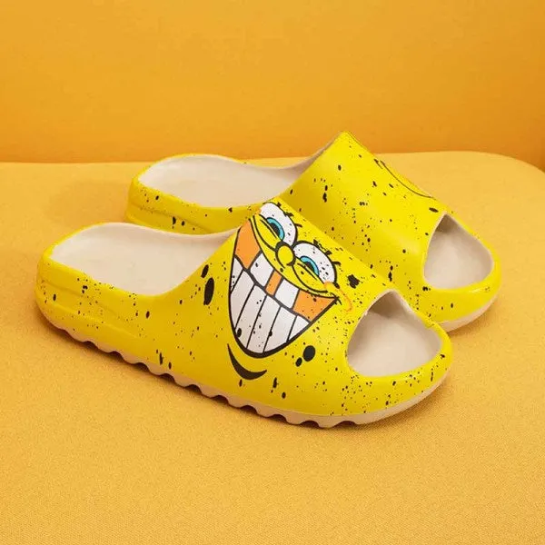 sealbeer - Yellow White Casual Simplicity Printing Opend Comfortable Shoes
