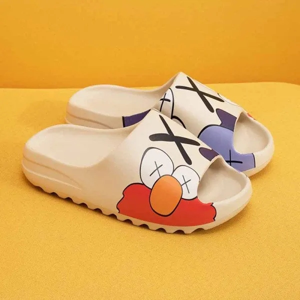 sealbeer - Yellow White Casual Simplicity Printing Opend Comfortable Shoes