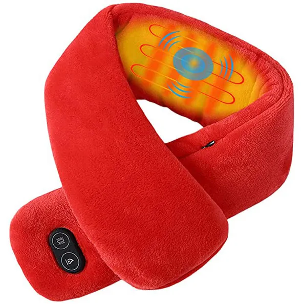 Sidiou Group Anniou Unisex Neck Scarf Soft Polar Fleece & Cotton Electric Winter Warm Neck Massage Scarf Adjustable Temperature USB Heated Scarf
