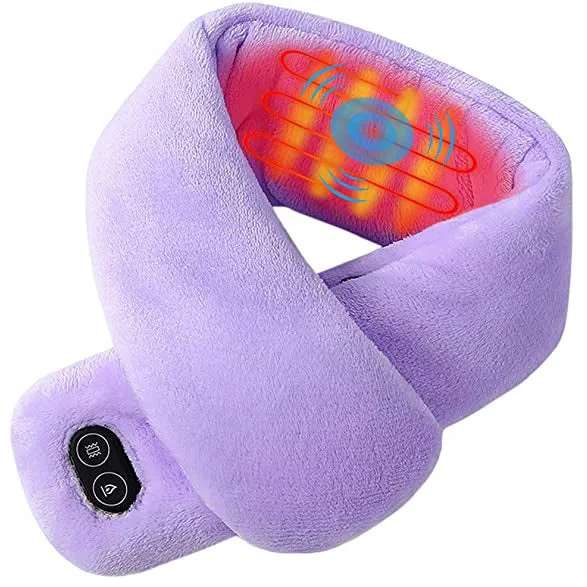 Sidiou Group Anniou Unisex Neck Scarf Soft Polar Fleece & Cotton Electric Winter Warm Neck Massage Scarf Adjustable Temperature USB Heated Scarf