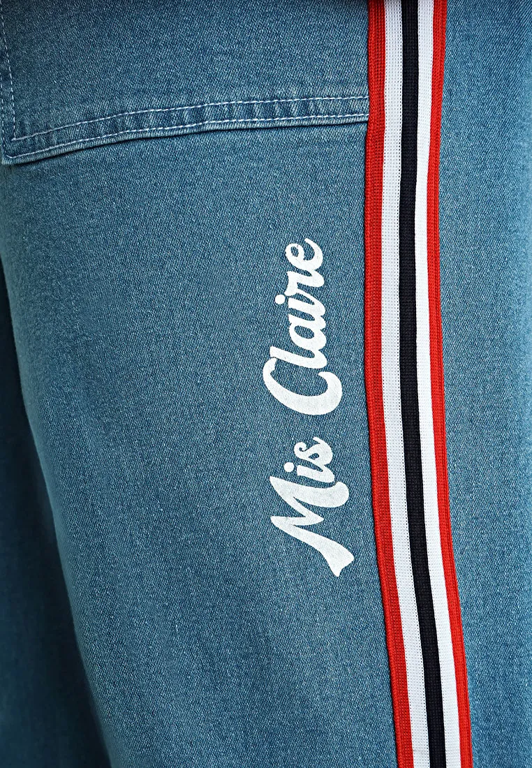 Siya Varsity Sporty Stripe Denim Jeans