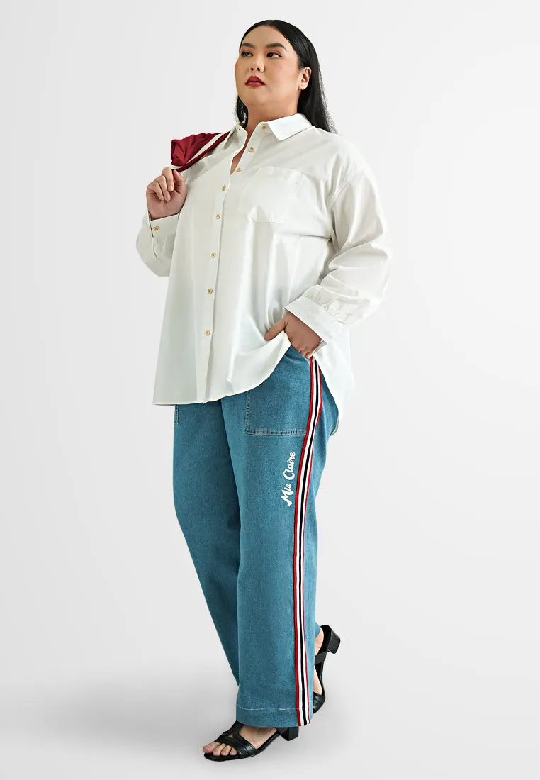 Siya Varsity Sporty Stripe Denim Jeans