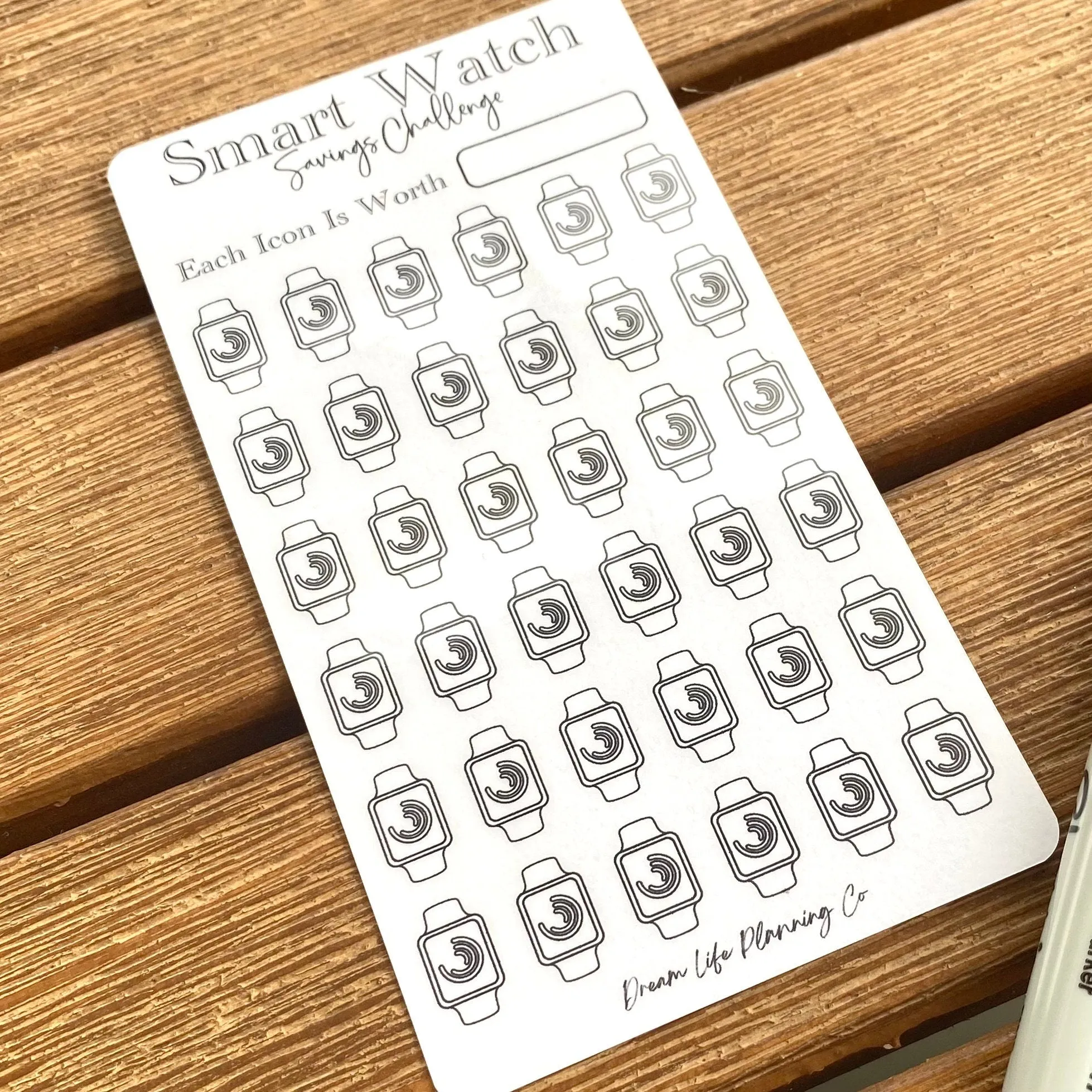 Smart Watch Savings Challenge Cards
