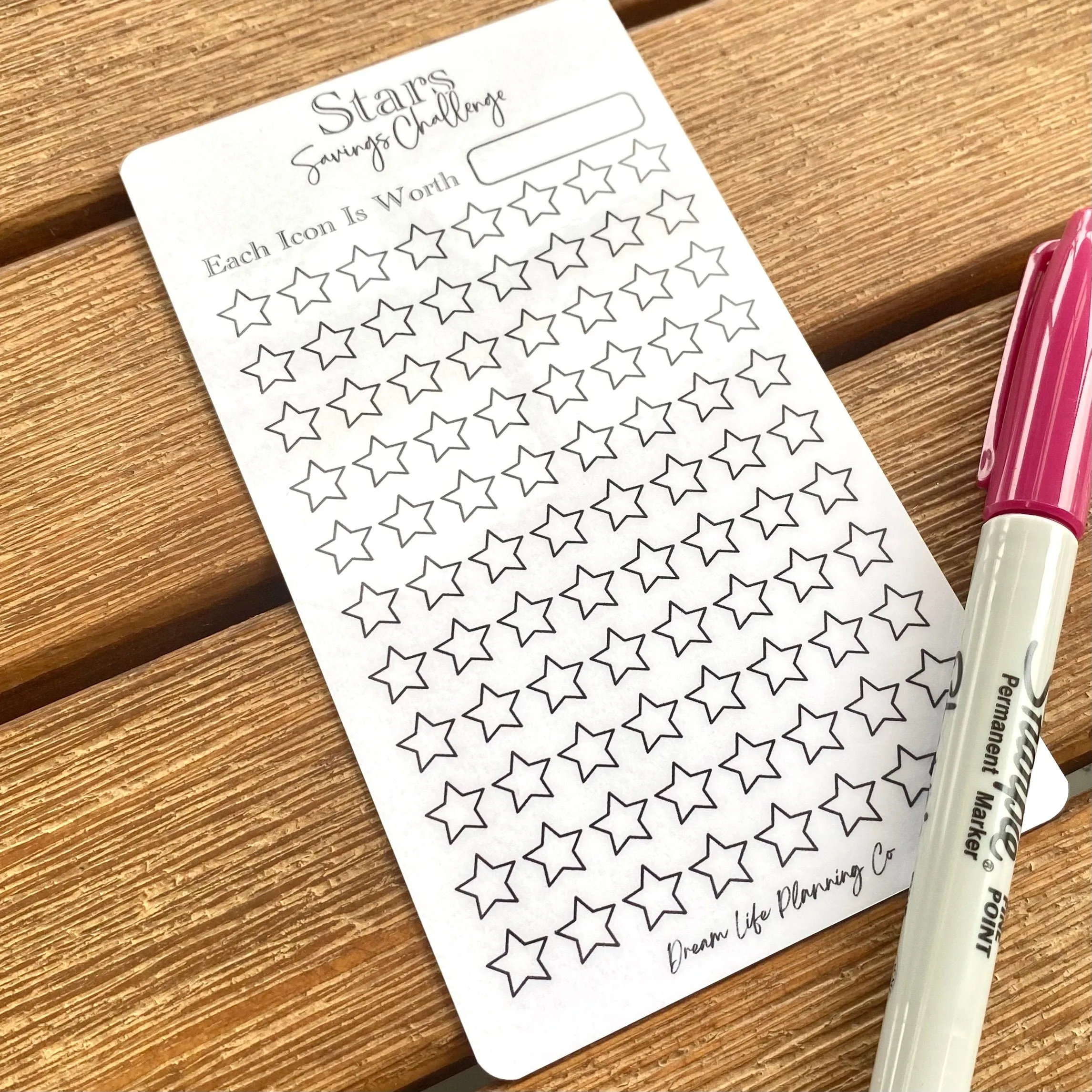 Star Savings Challenge Cards
