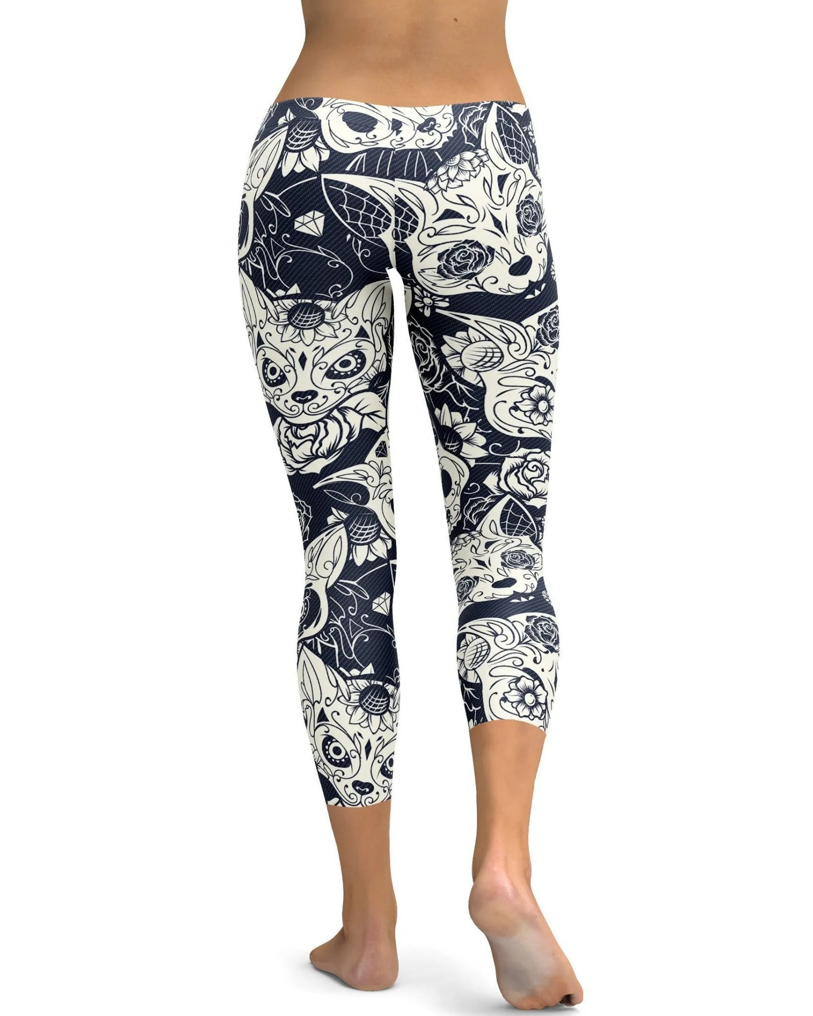 Sugar Skull Cats Capris