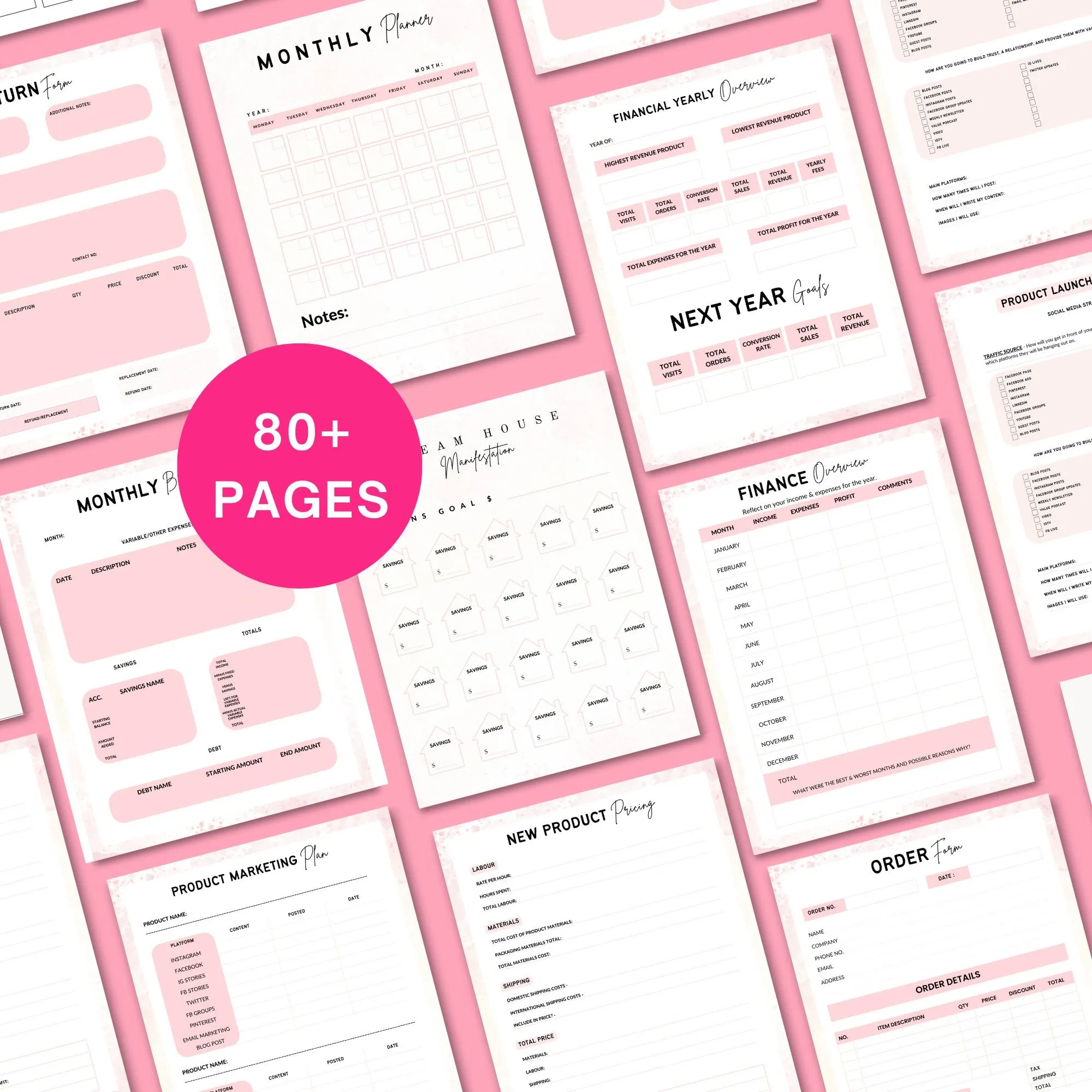 The Ultimate Digital Business Girl Boss Planner Template With Master Resell Rights