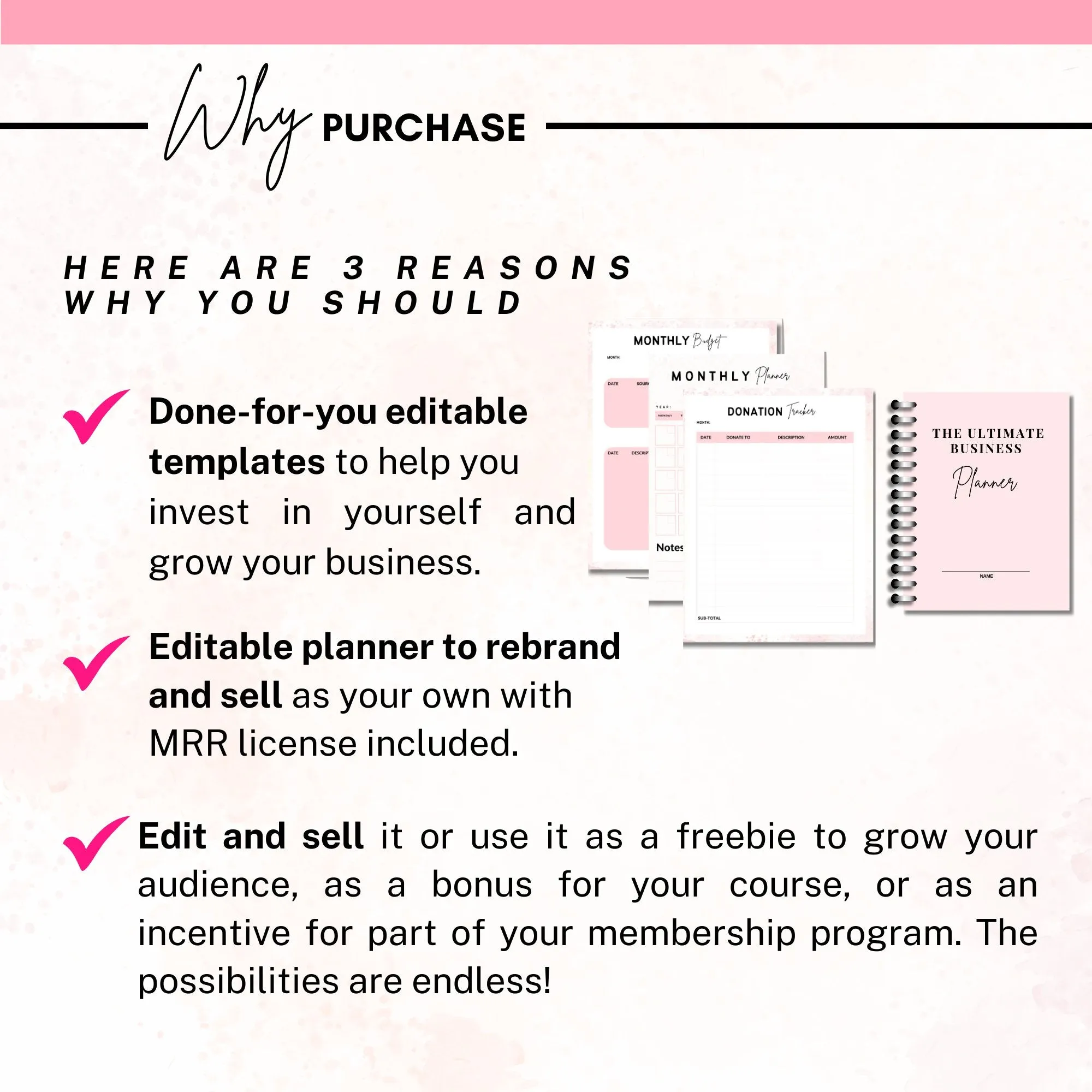 The Ultimate Digital Business Girl Boss Planner Template With Master Resell Rights