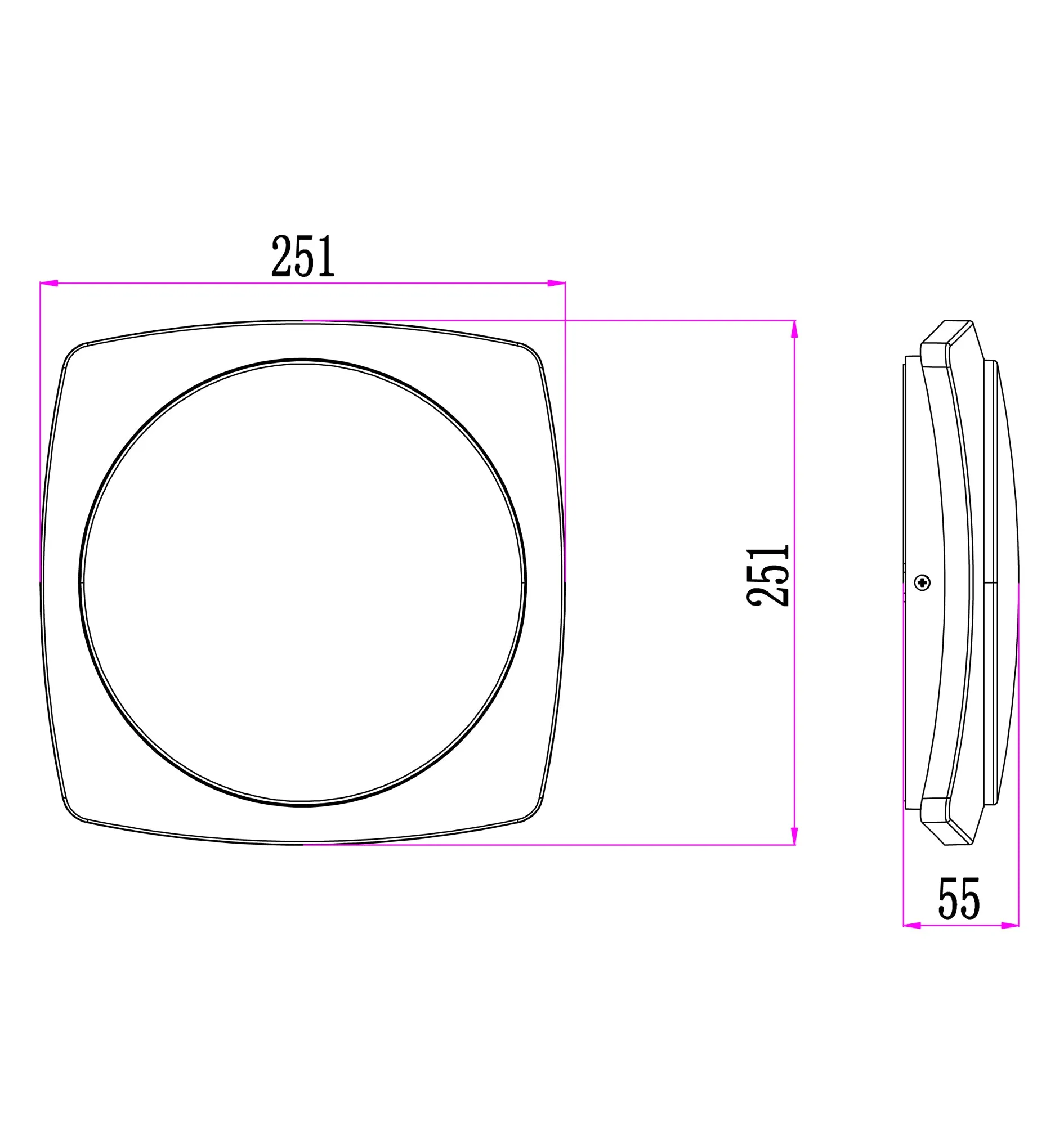 ULAN: Exterior LED Square Wall Ceiling Lights IP65