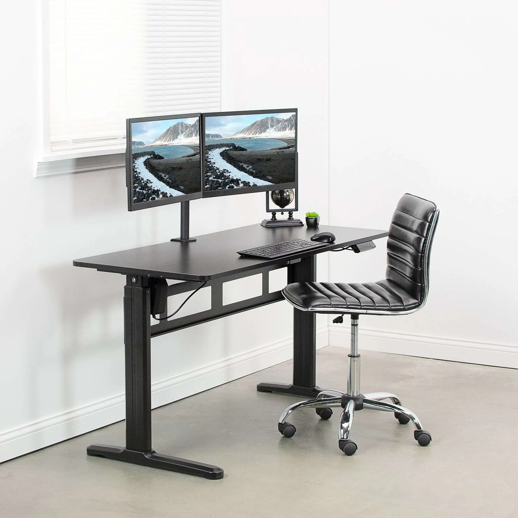 VIVO Black 55" x 24" Electric Desk, DESK-E155TB/E155TW/E155TN/E155TC