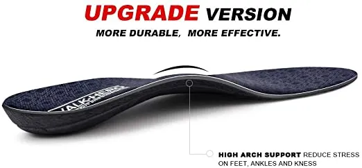 Walk-Hero | Thin and Cushioning Shoe Insoles | High Arch | Black