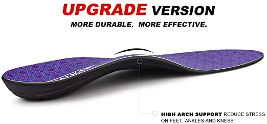Walk-Hero | Thin and Cushioning Shoe Insoles | High Arch | Purple