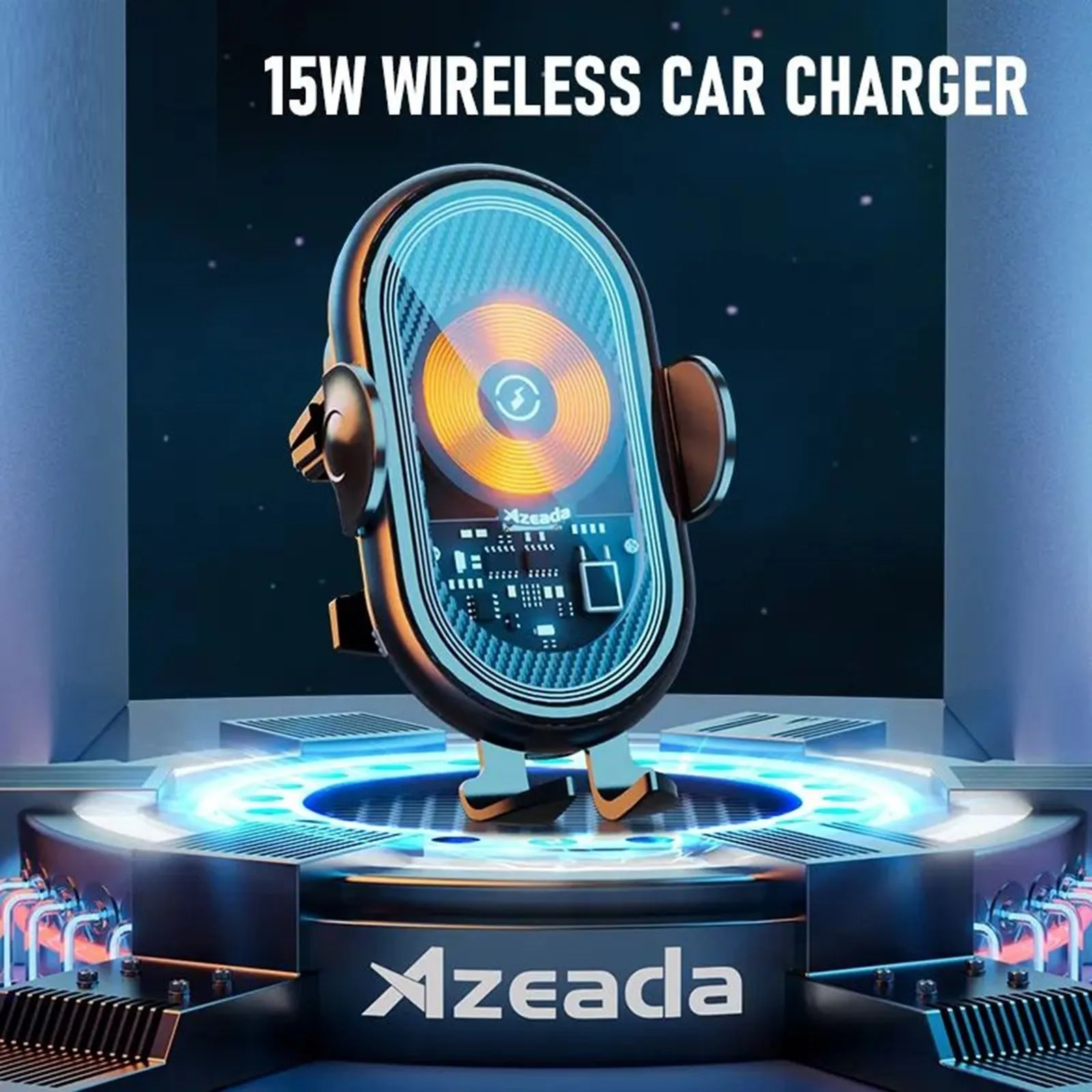 Wireless Car Charger 15W Fast Charging Auto-Clamping Car Charger