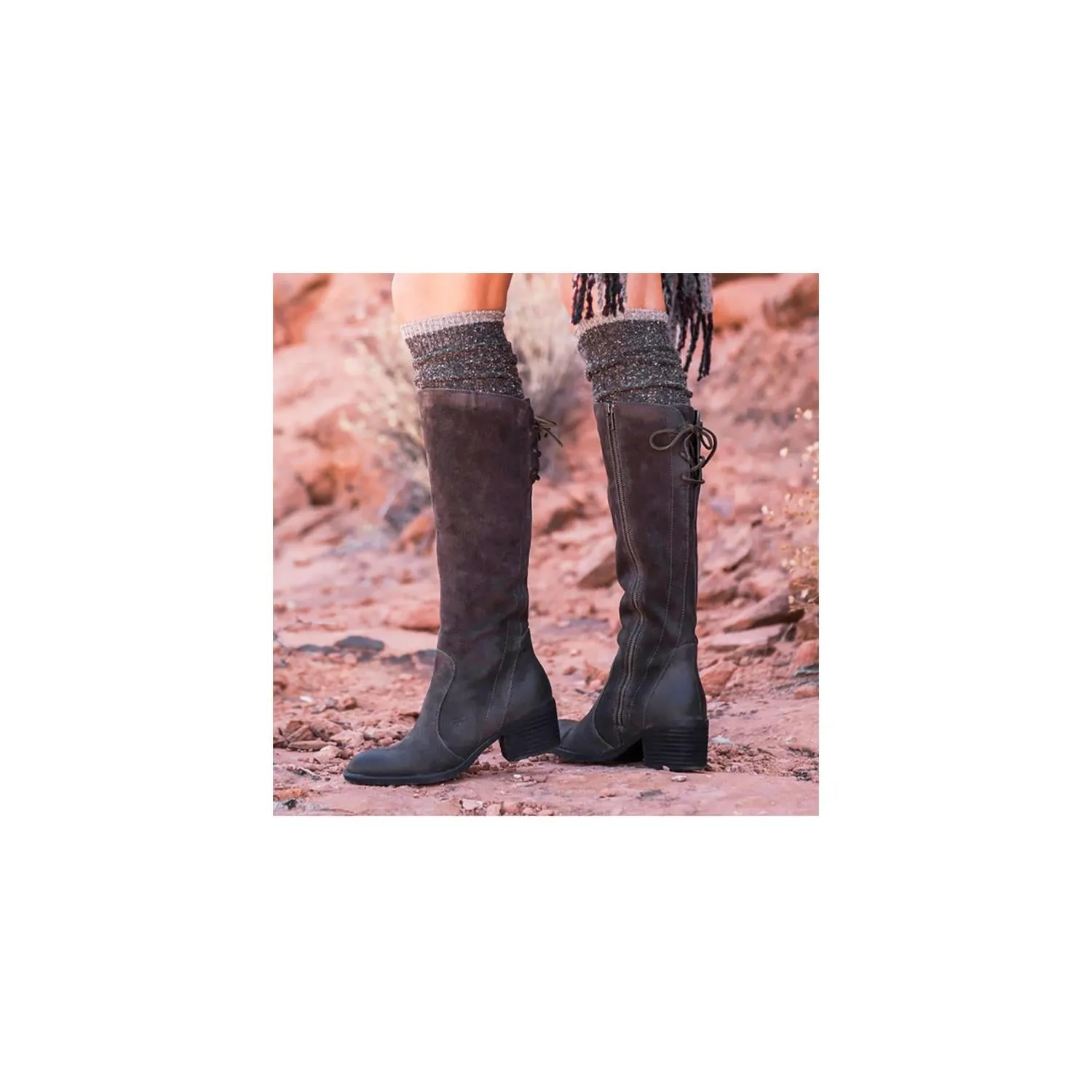 Women's Born Felicia Dark Grey Distressed Suede