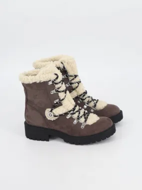 Women's Faux Fur Ankle Boots,Dark Grey