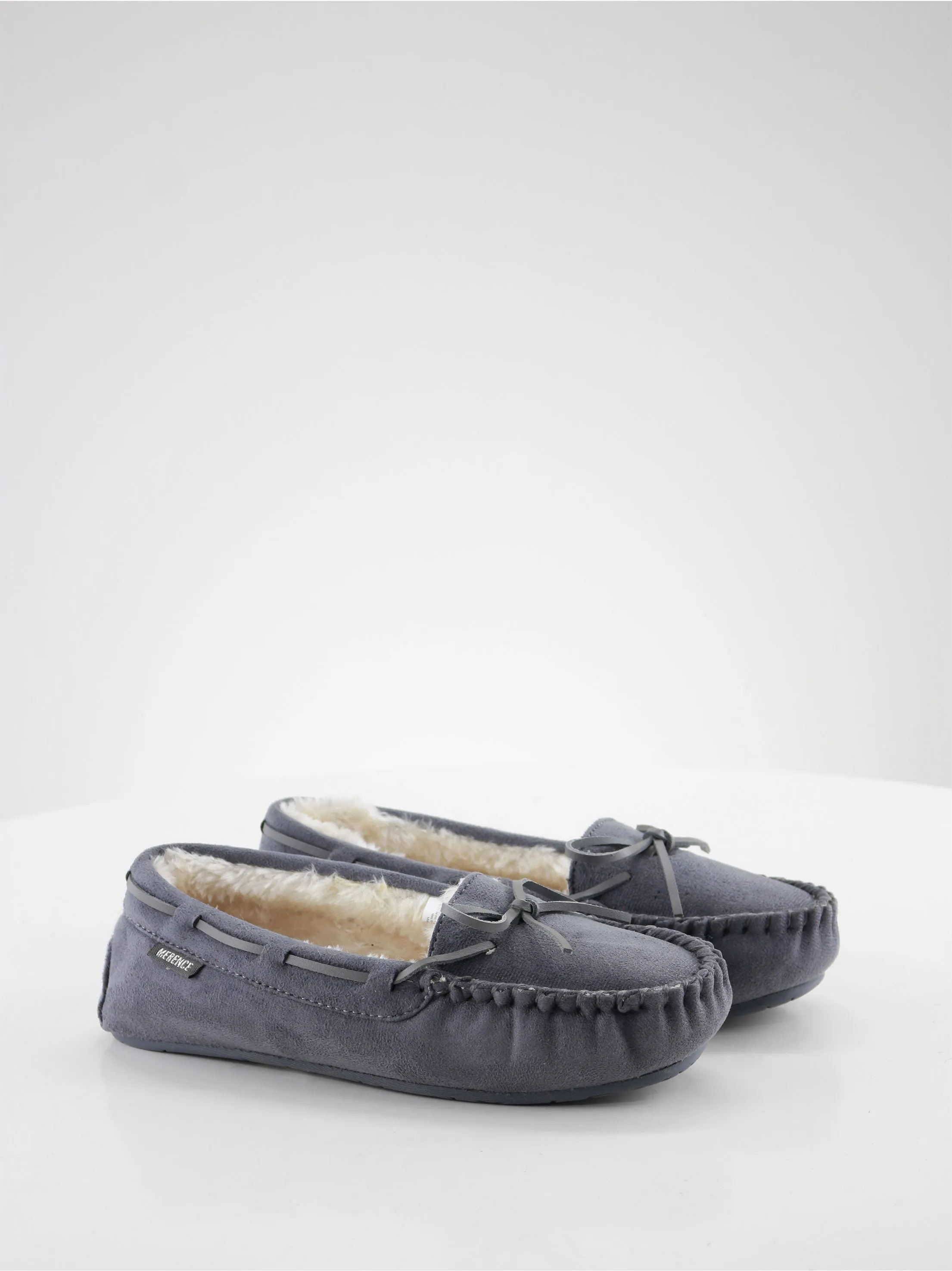 Women's Faux Fur InSide Suede Slippers,Dark Grey