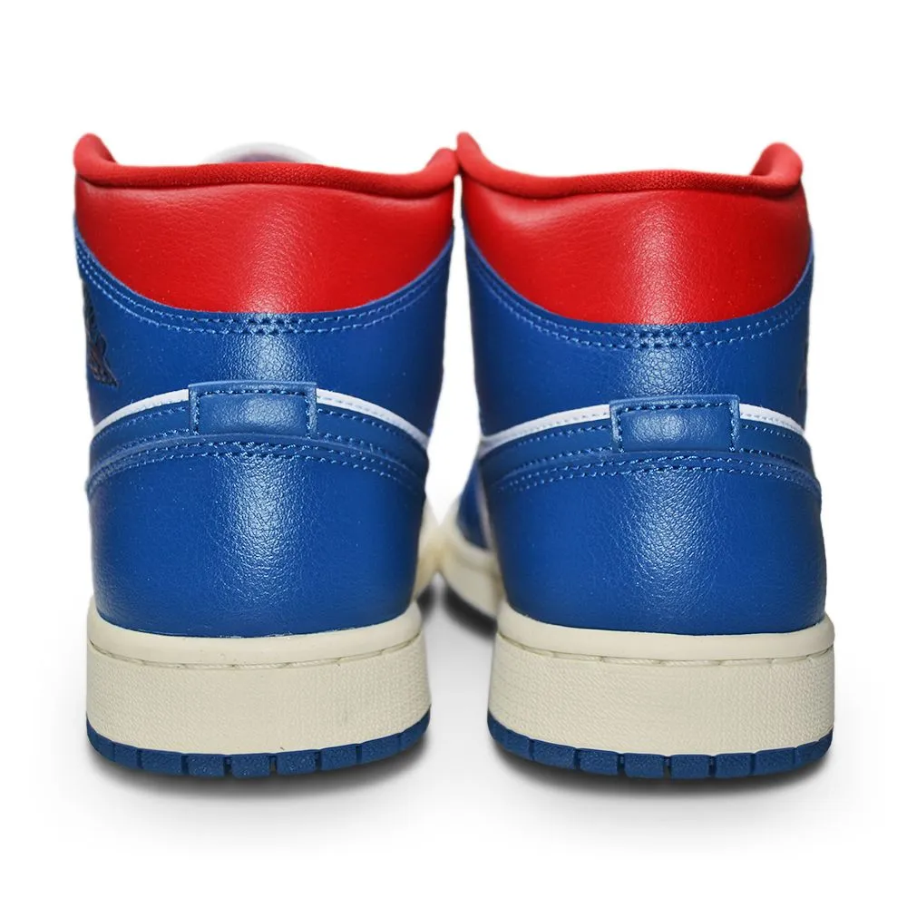 Womens Nike Air Jordan 1 Mid - BQ6472 146 - White French Blue Gym Red Sail