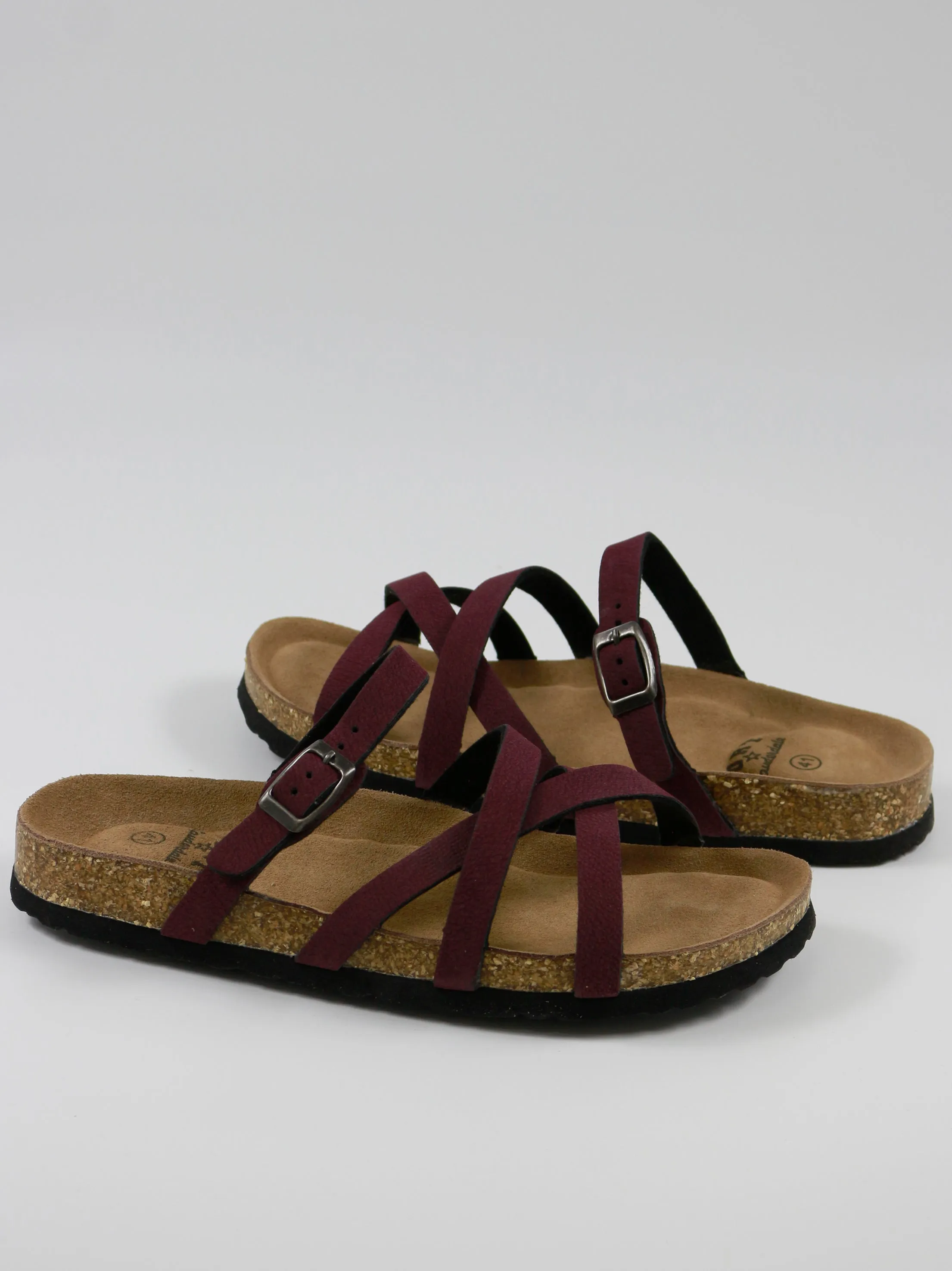 Women's Suede Cork Sandals,Dark Purple