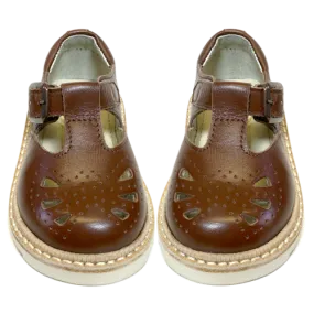YOUNG SOLES Rosie T-Bar - Chestnut Brown